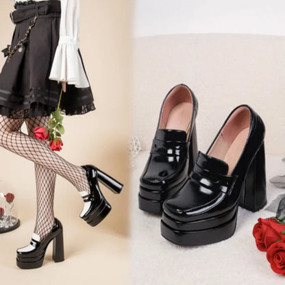 NASBAVI Chunky Platform Super High Heels Pumps for Women 2025 Brand New Spring Fashion Show Shoes Punk Party Ladie Loafers