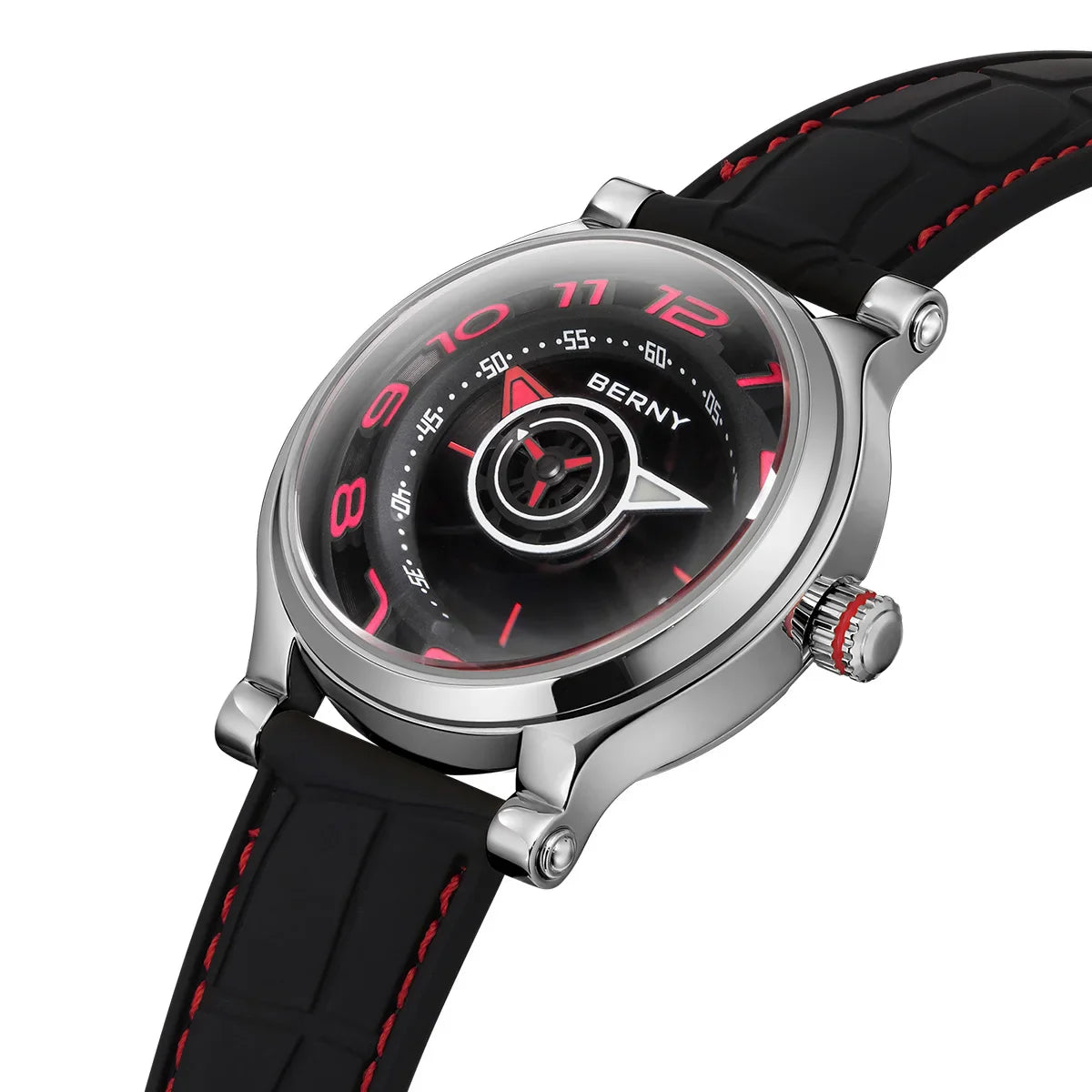 BERNY Men's Mechanical Watch Sapphire Miyota 8215 Multifunction Super Luminous Watch Compass Tire Dial Cool Play Men Wristwatch