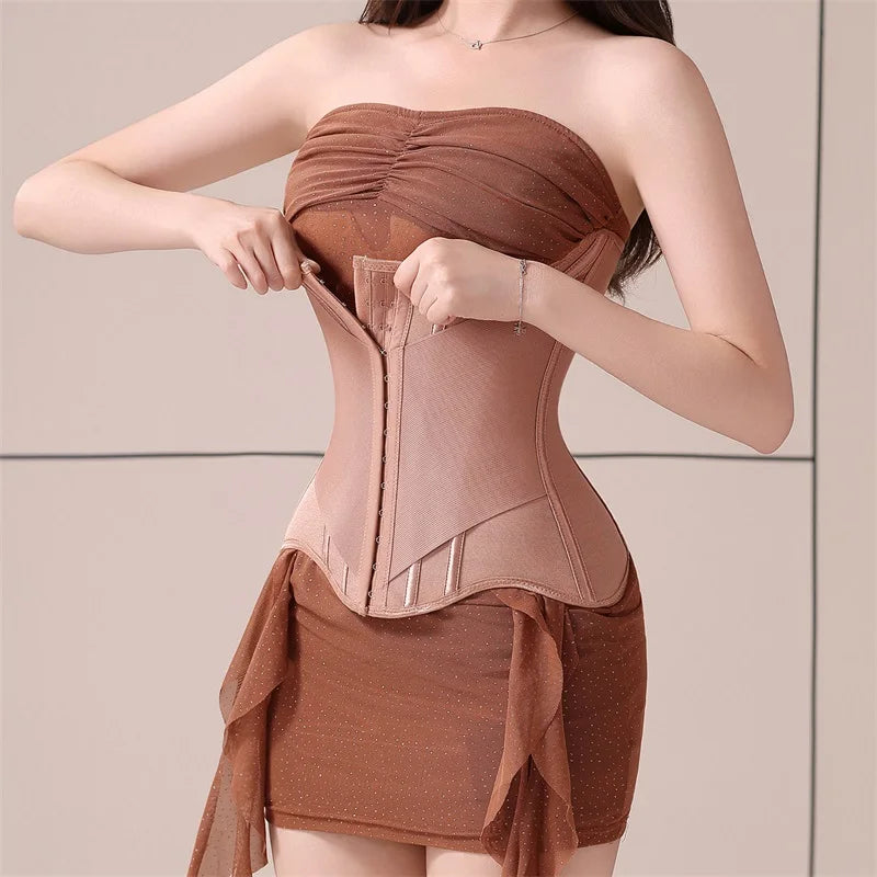 MiiOW U-shaped Waist Trainer Corset Women Buttoned Shapers Breast Lifted Waist Trainer Steel Bone Slimming Women's Shapewear - Kimlud