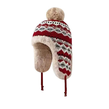 Winter thick Lei Feng hat, winter warm and cold ear hanging hat, ethnic style knitted hat