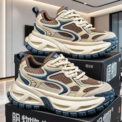 Men's Chunky Sneakers Four Season New Soft Sole Outdoor Running Shoes Fashion Student Casual Breathable Lightweight Sports Shoes