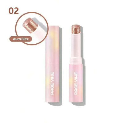 PAGE VINE Crystal Jelly Highlighter Eyeshadow Stick Shiny Multi-colored Pearlescent Shimmer Lip Balm Sparking Shine Face Makeup