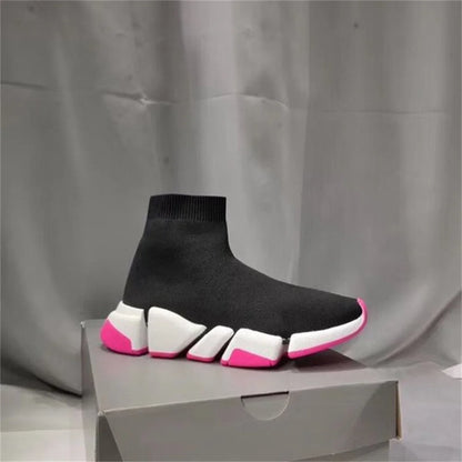 Hot Black High Top Women Socks Shoes Sneakers Breathable Couples Casual Sports Shoes Comfy Platform Sock Sneakers Men - Kimlud