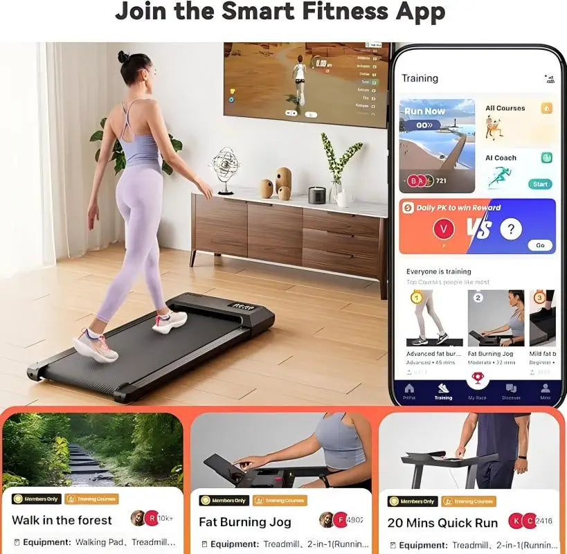 Superun 2-in-1 Home/Office 2.5 HP Walking Treadmill,mini Treadmills for Small Spaces with APP & Remote Control - Kimlud