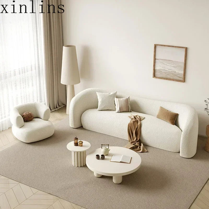 nordic living room Sofas minimalist lazy luxury europe Sofas family white salas y sofas muebles elegantes modernos Furniture - Kimlud