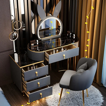 Modern Luxury Vanity Table Storage European Big Study Corner Women Organizer Dressing Table Girl Penteadeira Chinese Furniture