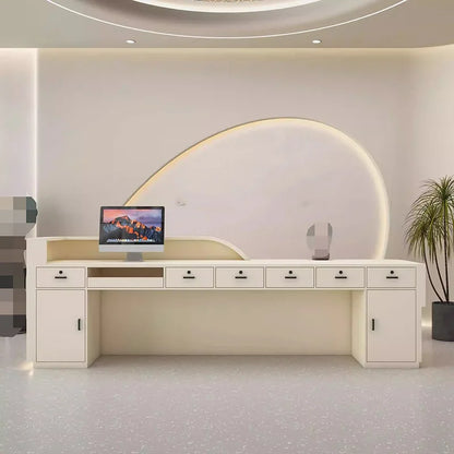 Executive Curved Reception Desks White Design Best Display Reception Desks Shelves Beauty Comptoire Accueil Commercial Furniture