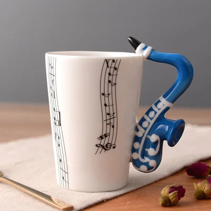 Novelty Music Note Cup Ceramic Guitar Coffee Mugs Personality Tea/Milk/Juice/Lemon Water Bottle Christmas Birthday Gift...