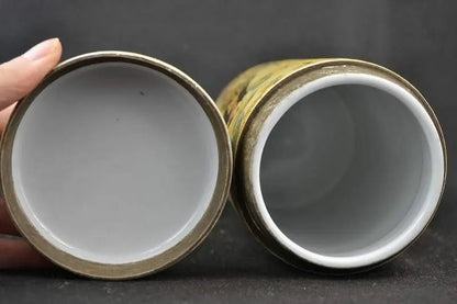 Exquisite Chinese Old Collectible Handmade Porcelain Painted with Japanese Dowager Big Pot Tea Caddie