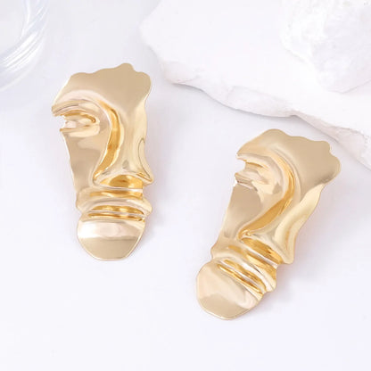 Digadagu Simple Portrait Face Stud Earrings Metal Exaggerated Earrings New Women's Daily Jewelry AccessoriesZAA