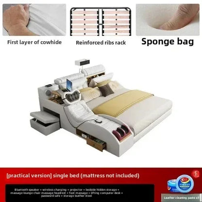 Korean Modern Luxury Bed European Nature Luxury Bedroom Human Bed Design Multifunctional Bedroom Camas King Size Home Furniture - Kimlud