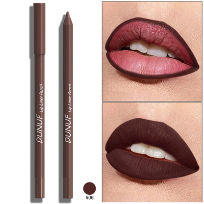 Sexy Red Matte Lipstick Pencil Nude Brown Lip Liner Pencil Contour Tint Makeup Waterproof Rose Pink Crayon Lipliner Pen...