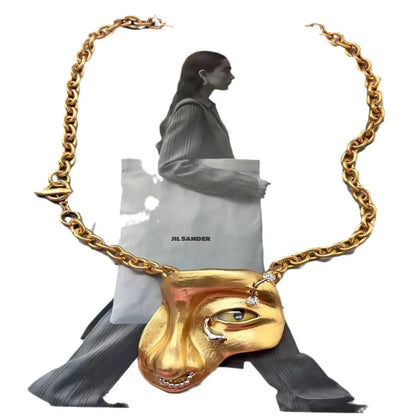 European and American New Retro Popular Abstract Luxury Surrealism Devil's Eye Exquisite High-quality Necklace