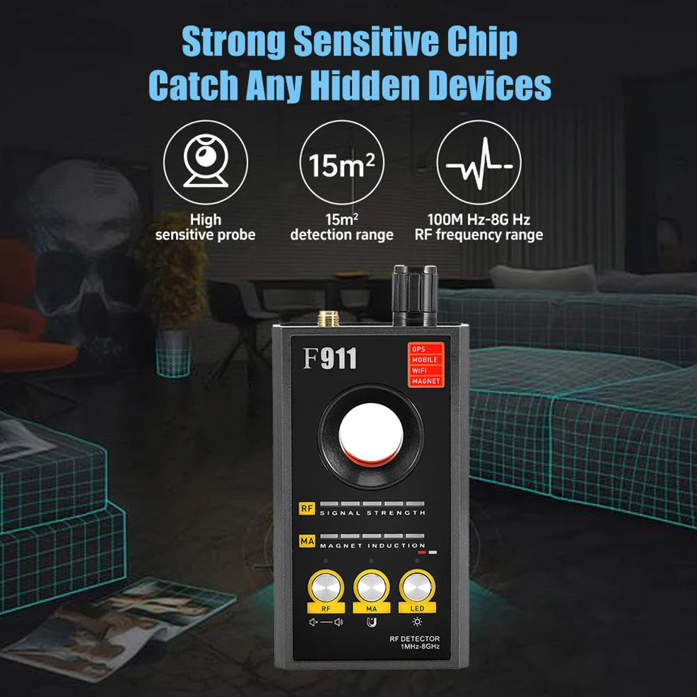 F911 Hidden Camera Detectors , Camera detector, Spy Detector, Bug and gps Detector, Security Camera finder, Infrared...