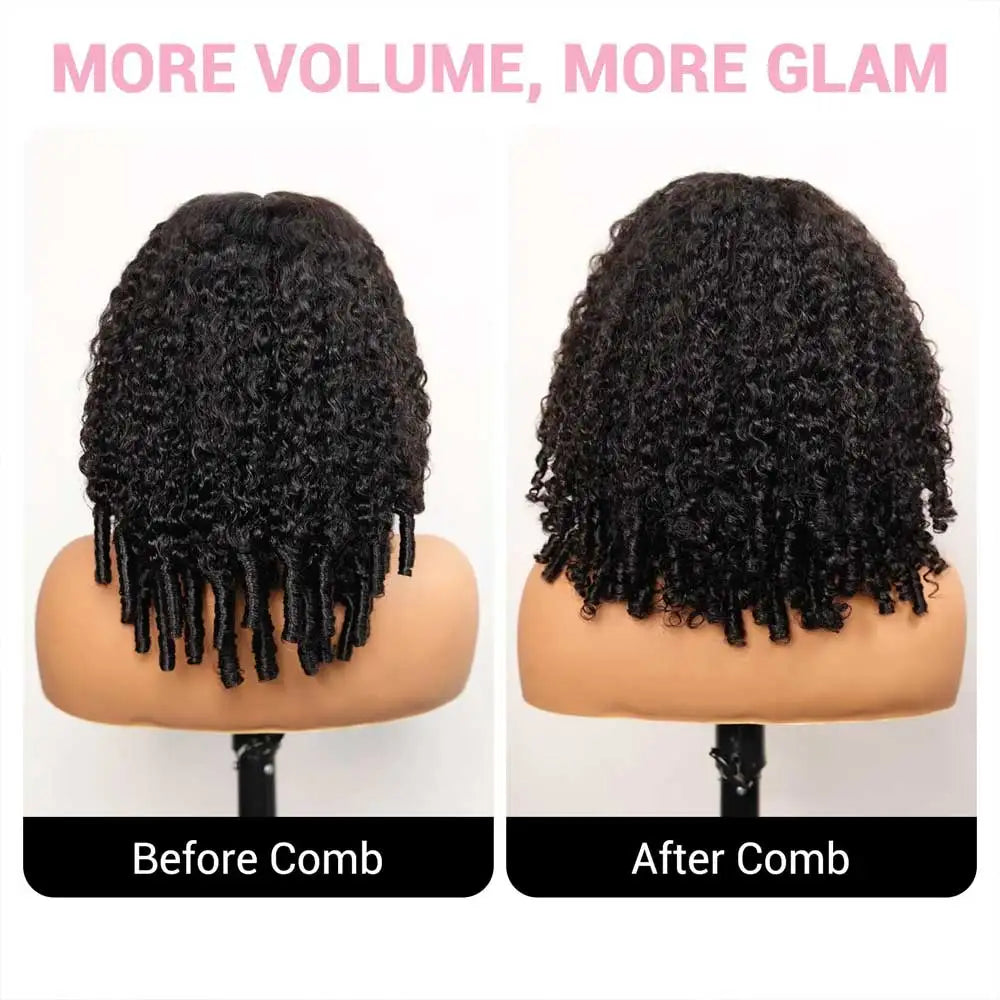250% Density Burmese Curly Human Hair Wig 13x4 HD Transparent Lace Frontal Wigs Pre Plucked Rem Burmese Human Hair Wigs 28 Inch - Kimlud