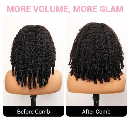 250% Density Burmese Curly Human Hair Wig 13x4 HD Transparent Lace Frontal Wigs Pre Plucked Rem Burmese Human Hair Wigs 28 Inch - Kimlud