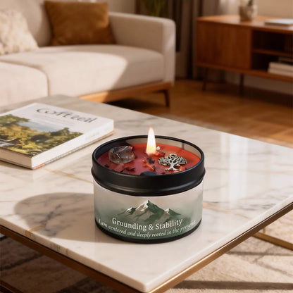 EVDUCK 3oz Scented Candle, Vetiver & Cedarwood Scent with Crystals, for Gifting Suitable for Christmas, Halloween Female Friends