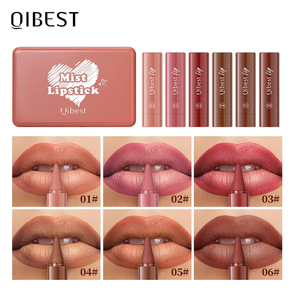 6-color mini lip liner and lipstick pencil, long-lasting waterproof 2-in-1 lip liner and lipstick, sexy matte finish. |...