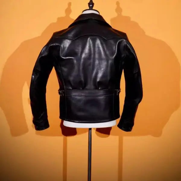 YR!Wholesales.Luxury oil top grain horsehide coat.Mens 1930 Rider leather jacket.Burgundy Vintage leather Can Wear 50 years