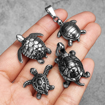 Amulet Sea Turtle Men Necklaces with Pendant Stainless Steel Punk Jewelry for Women Male Gift Daily Wear Hip Hop Accessories