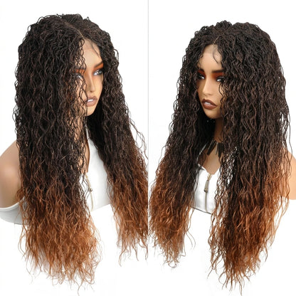 Micro Twist Braided Wig For Black Women Synthetic Two Strand Twist Hair Full Lace Front Wig Natural Protective Style