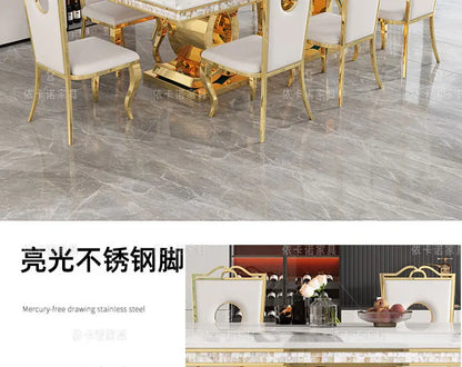 Kitchen Marble Dining Table Restaurant Side Chairs Living Room Study Dining Table Writing Office Muebles Commercial Furniture - Kimlud