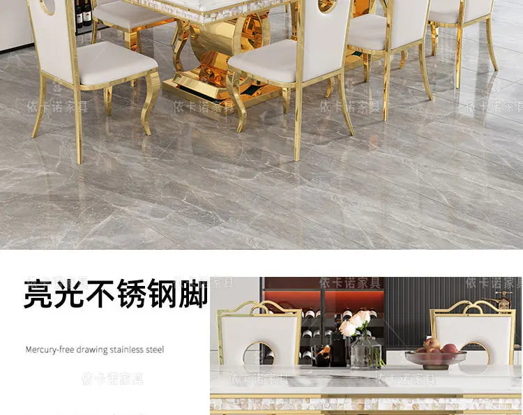 Kitchen Marble Dining Table Restaurant Side Chairs Living Room Study Dining Table Writing Office Muebles Commercial Furniture - Kimlud