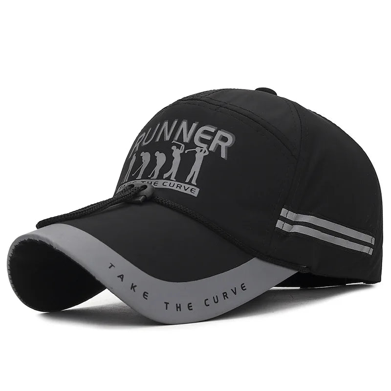Men's Peaked Cap Adjustable Breathable Sports Cap Extended Brim Sunscreen Baseball Cap For Women Fashion Boy Snapback Hat Caps - Kimlud