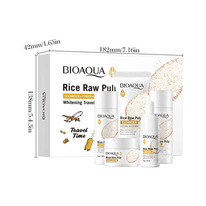 Rice Puree Skin Care Set & Soap Whitening Brighten Hydrating Moisturize  facial cleanser+toner+essence+lotion+cream skincare