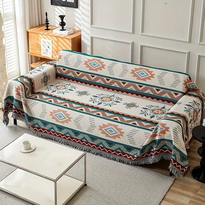 1pc Ethnic Sofa Cover Dustproof Sofa Blanket Four Seasons Universal Double Face Usable Pet Friendly Living Room Home...