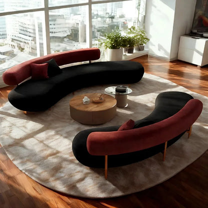 Round Curved Living Room Sofas Pouf Armchair Couch Lazy Office Living Room Sofas Recliner Sectional Muebles Library Furniture - Kimlud