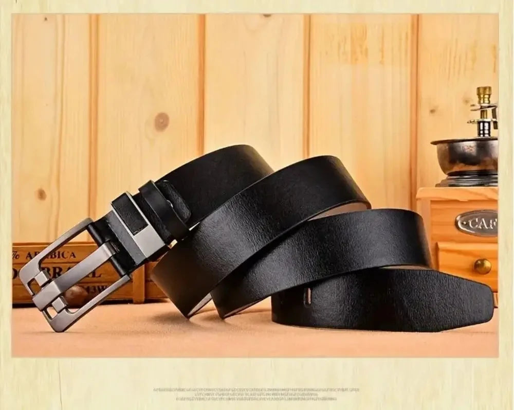 Genuine Leather For Men's High Quality Buckle Jeans Cowskin Casual Belts Business Cowboy Waistband Male Fashion Designer 2024New - Kimlud