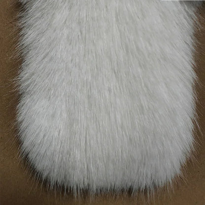 2025 Winter Women's Mid-Length Faux Fox Fur Coat Plush Luxe Warm faux fur Trench Elegant Thermal Outerwear Faux Fur Tops