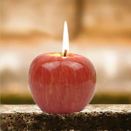 1 Pcs New Simulation Red Apple Candle Suitable Family Celebrate Birthday Christmas Decoration Supplies Home Desktop Ornament