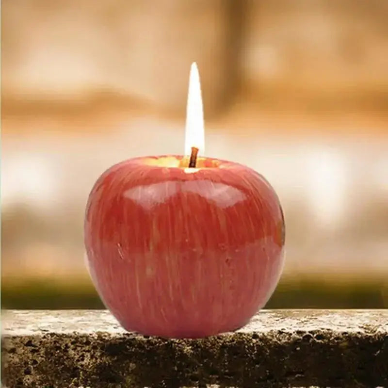 1 Pcs New Simulation Red Apple Candle Suitable Family Celebrate Birthday Christmas Decoration Supplies Home Desktop Ornament