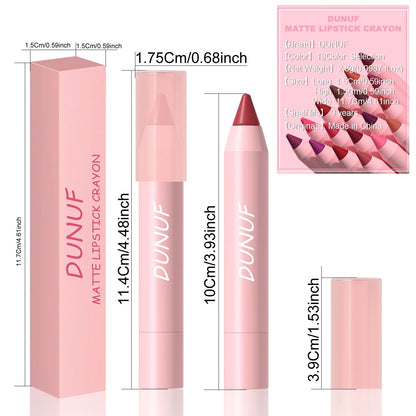 18-Colors Lipstick Pencil Waterproof Sexy Red Matte Contour Tint Lipstick Lasting Non-stick Cup Lipliner Pen Lip Makeup...