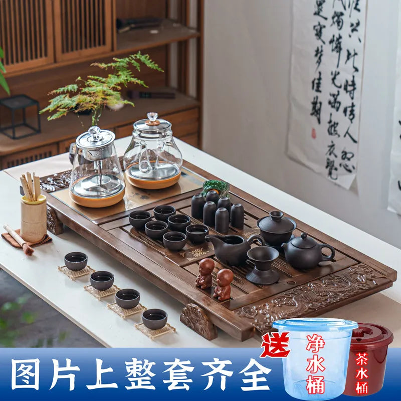 Kung Fu Ceremony Tea Tray Rectangle Drainage Pot Drip Accessories Luxury Tea Tray Hospitality Valet Bandejas Home Decorationgs - Kimlud