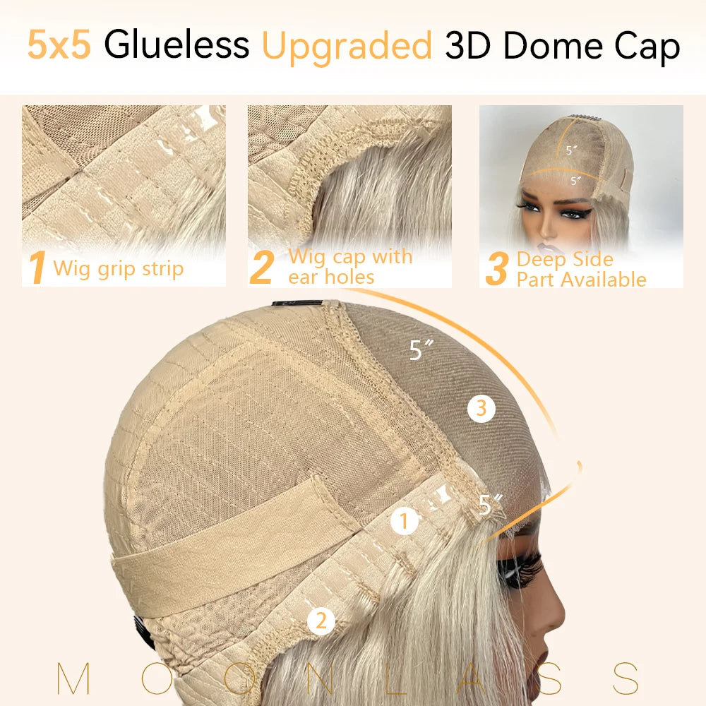 Moonlass 260 Density Pearlescent Twilight 100% Virgin Hair Wig Kinky Curly 5x5 Glueless Wig Effortless Morning Routine...