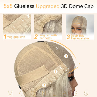 Moonlass 260 Density Pearlescent Twilight 100% Virgin Hair Wig Kinky Curly 5x5 Glueless Wig Effortless Morning Routine...