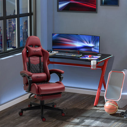 Adjustable High Back Gaming Chair Racing Office Recliner W/ Footrest, Pillow