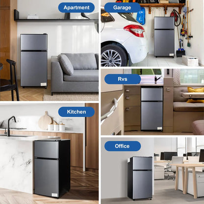 Mini Fridge with Freezer, 2.9 Cu.Ft Small Fridge, Energy Saving, Low Noise,7 Adjustable Thermostat, Double Door...