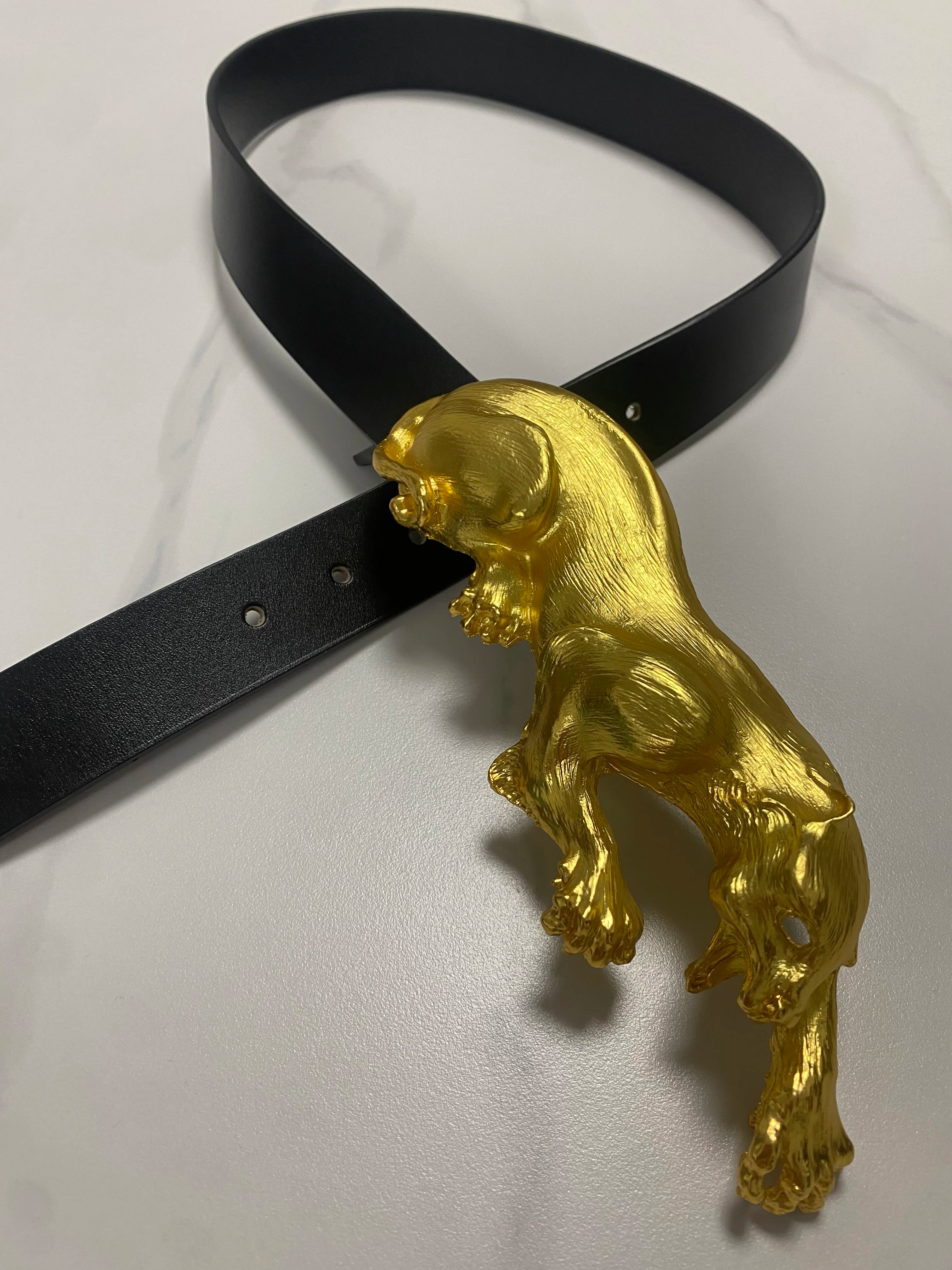 Women's Fashion Black Genuine Leather Gold Leopard corset Female Cummerbund Coat Waistband Dress Decration Wide Belt J005