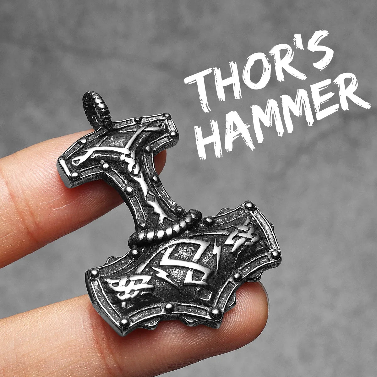Viking Retro Thor's Hammer Men Necklaces With Pendant Stainless Steel Jewelry For Male Women Punk Hip Hop Accessories Gifts