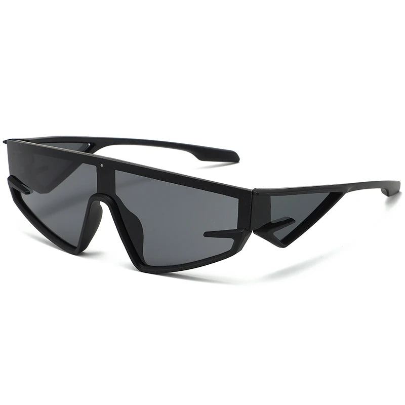 European And American Hip-Hop Retro Futuristic Tech-Savvy Cool Sunglasses Large Punk Sporty Style Y2K Sunglasses 137 |...