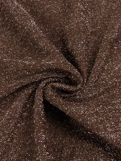 Sexy Backless Folds Long Dress with Ribbon Women Brown Halter Sleeveless Sparkly Draped Bodycon Celebrity Evening Party Gowns