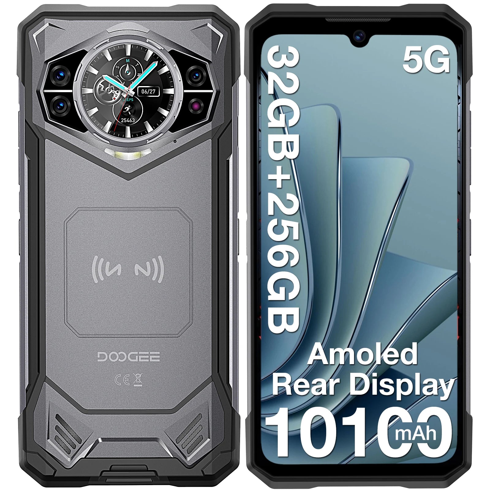 DOOGEE S200 5G Rugged Phone 1.32" Rear Display 12GB 256GB 6.72" 120Hz 100MP AI Main Camera 10100mAh Battery 33W Smartphone - Kimlud