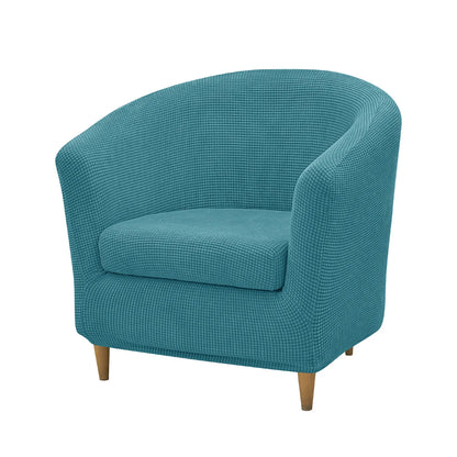 2pcs/set Jacquard Stretch Club Armchair Slipcover 1pc Barrel Tub Sofa Cover + 1pc Polar Fleece Couch Cover Furniture...