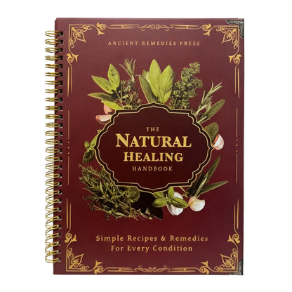 Natural Healing Handbook Spiral Bound Guide With Herbal Remedies And Recipes For Heart Health Blood Sugar Focus Boost 25x17.6cm