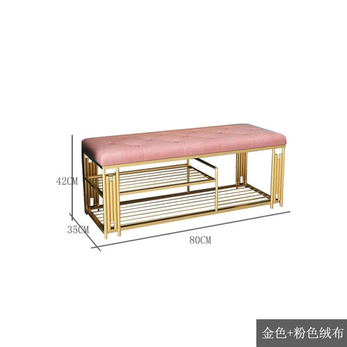 Fashion Cloakroom Hotel Shoe Changing Stools Light Luxury Living Room Storage Ottomans Creative Household Furniture Shoe Shelf T - Kimlud