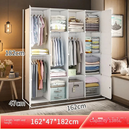 New Style Collapsible Bedroom Furniture Assemble Wardrobe Plastic Durable Clothes Cabinets Simplicity Large Space Storage Locker - Kimlud
